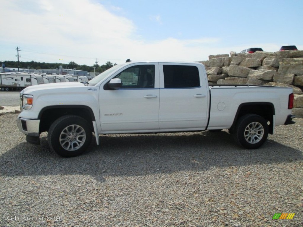 2014 Sierra 1500 SLE Crew Cab 4x4 - Summit White / Cocoa/Dune photo #3