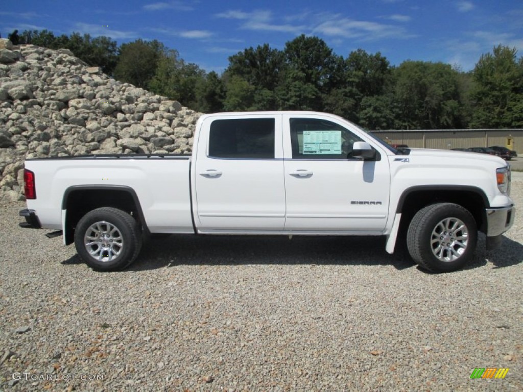 2014 Sierra 1500 SLE Crew Cab 4x4 - Summit White / Cocoa/Dune photo #37