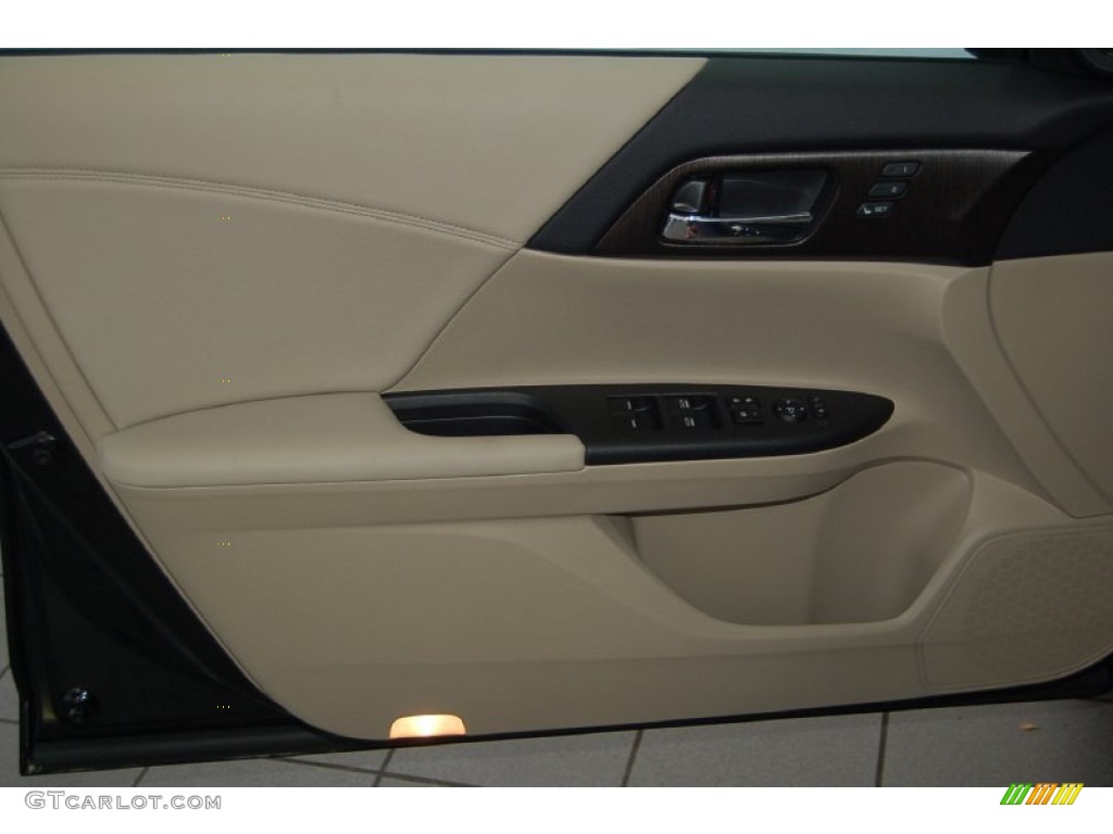 2014 Accord EX-L V6 Sedan - Crystal Black Pearl / Ivory photo #11