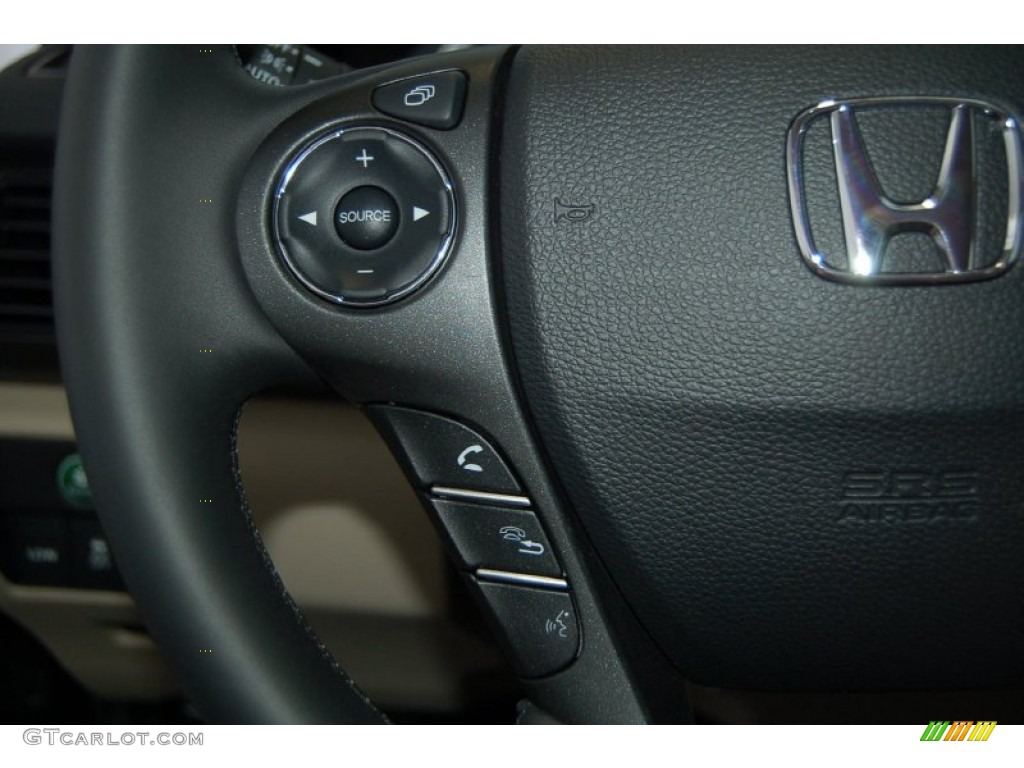 2014 Accord EX-L V6 Sedan - Crystal Black Pearl / Ivory photo #24