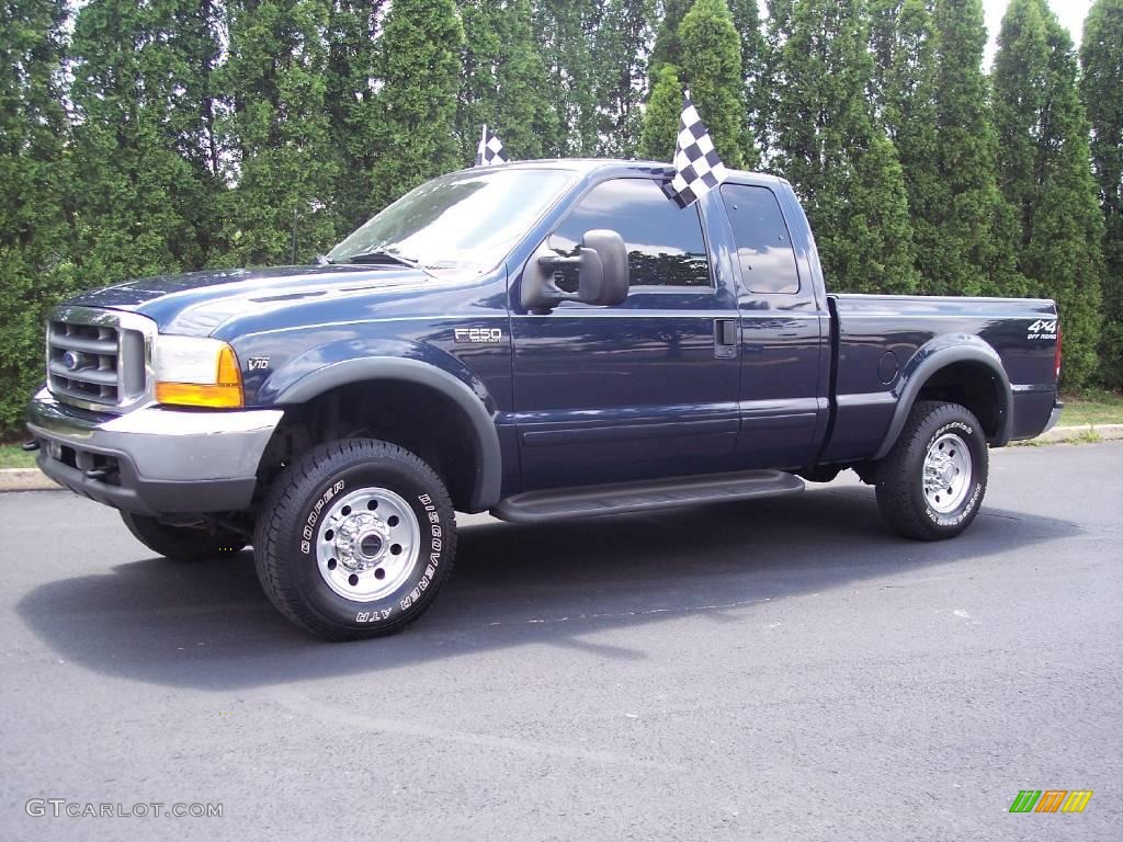 2001 F250 Super Duty XLT SuperCab 4x4 - True Blue Metallic / Medium Graphite photo #1