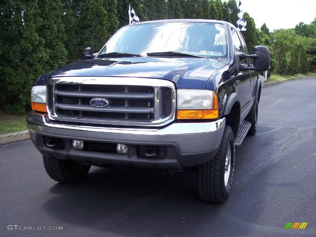 2001 F250 Super Duty XLT SuperCab 4x4 - True Blue Metallic / Medium Graphite photo #4