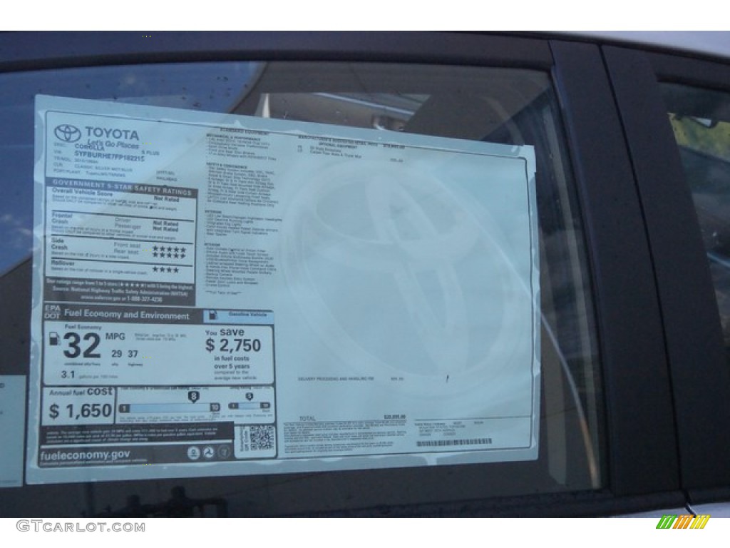 2015 Toyota Corolla S Plus Window Sticker Photo #97127181