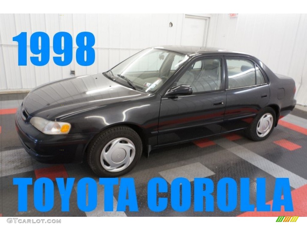 1998 Corolla LE - Satin Black Metallic / Beige photo #1