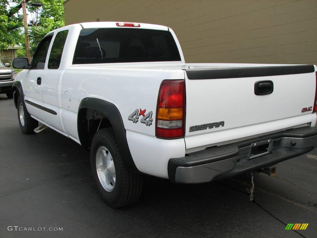 2003 Sierra 1500 SLE Extended Cab 4x4 - Summit White / Dark Pewter photo #7