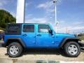 2015 Hydro Blue Pearl Jeep Wrangler Unlimited Sport S 4x4  photo #5