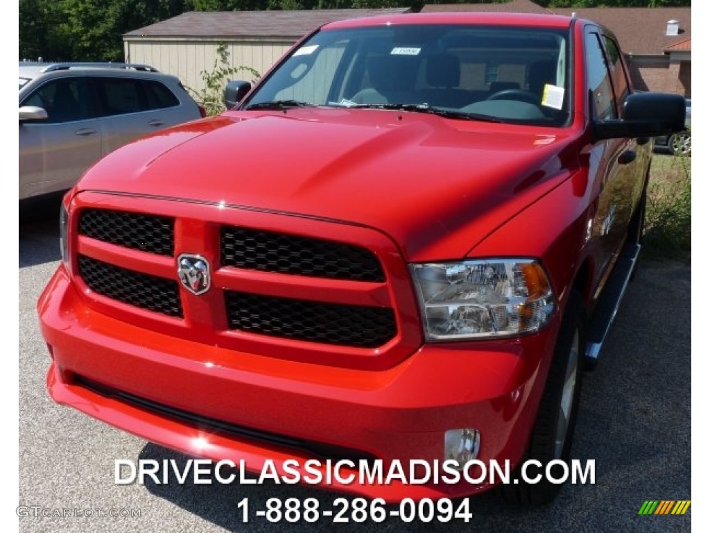 2014 1500 Express Crew Cab 4x4 - Flame Red / Black/Diesel Gray photo #1