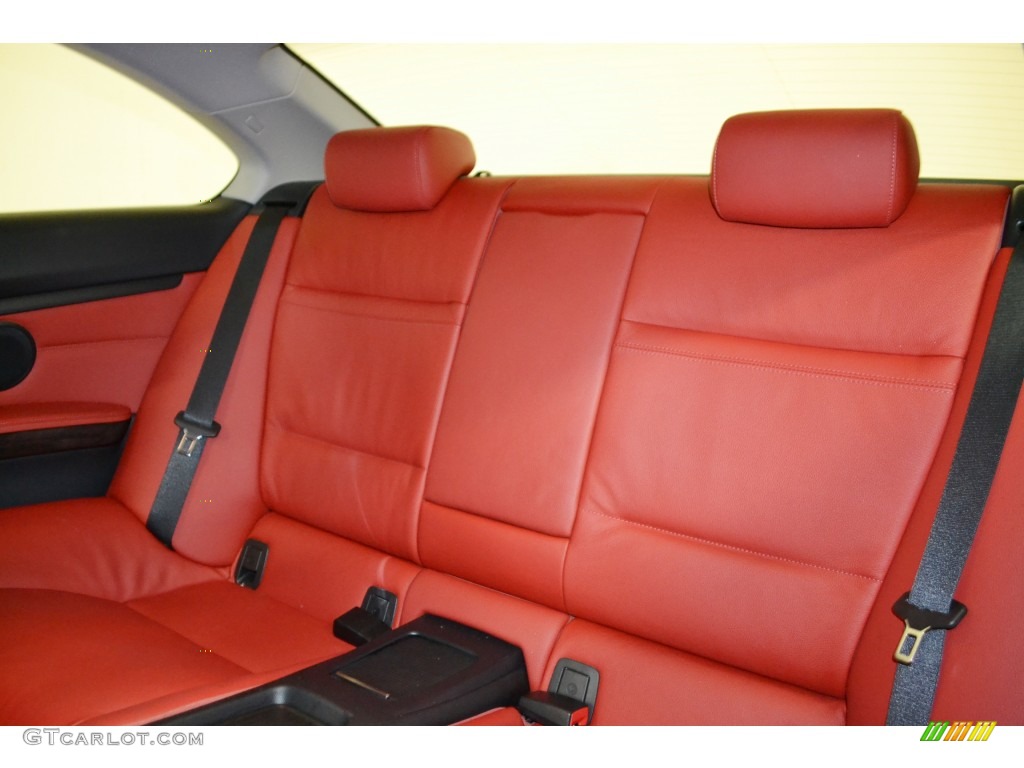 2011 3 Series 328i Coupe - Jet Black / Coral Red/Black Dakota Leather photo #15