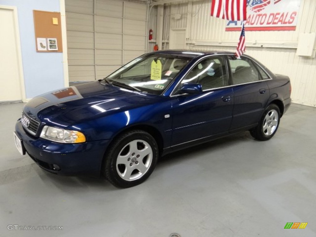 2001 A4 2.8 quattro Sedan - Pelican Blue Metallic / Opal Grey photo #1