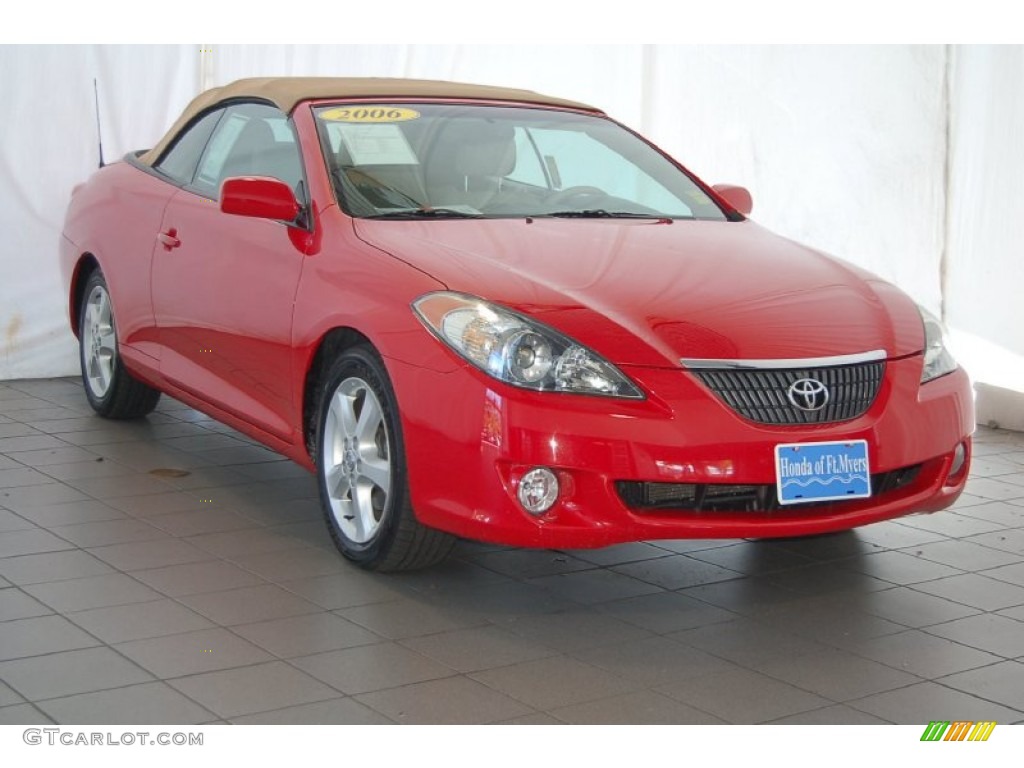2006 Solara SLE V6 Convertible - Absolutely Red / Ivory photo #2