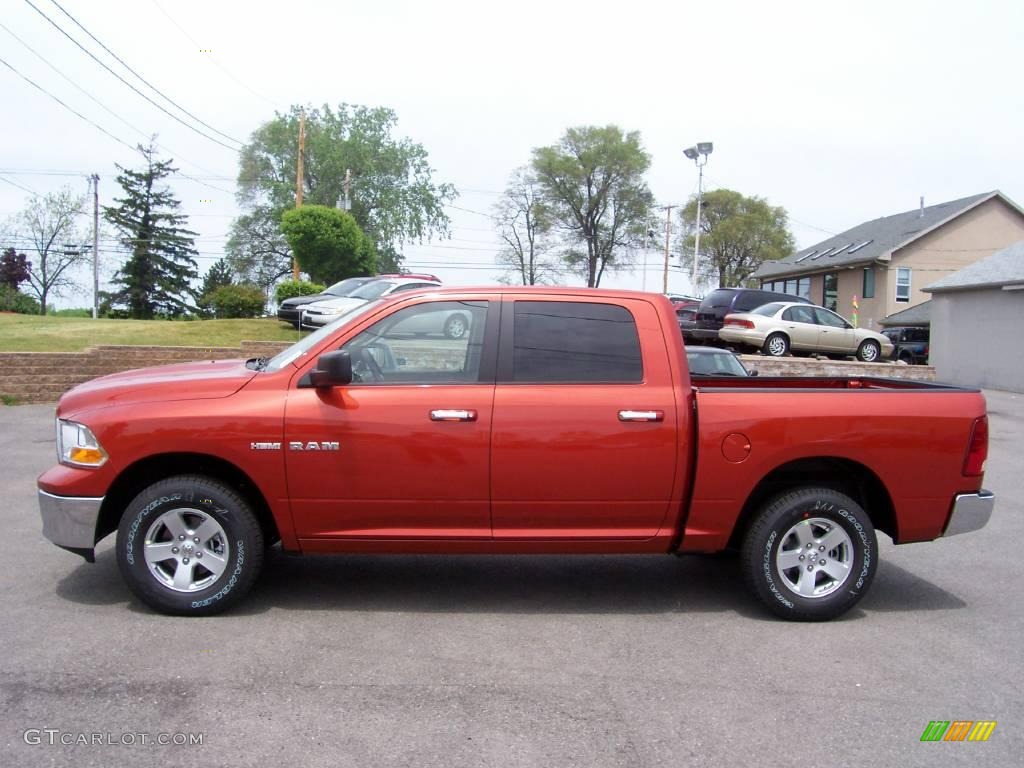 2009 Ram 1500 SLT Crew Cab 4x4 - Sunburst Orange Pearl / Dark Slate/Medium Graystone photo #7