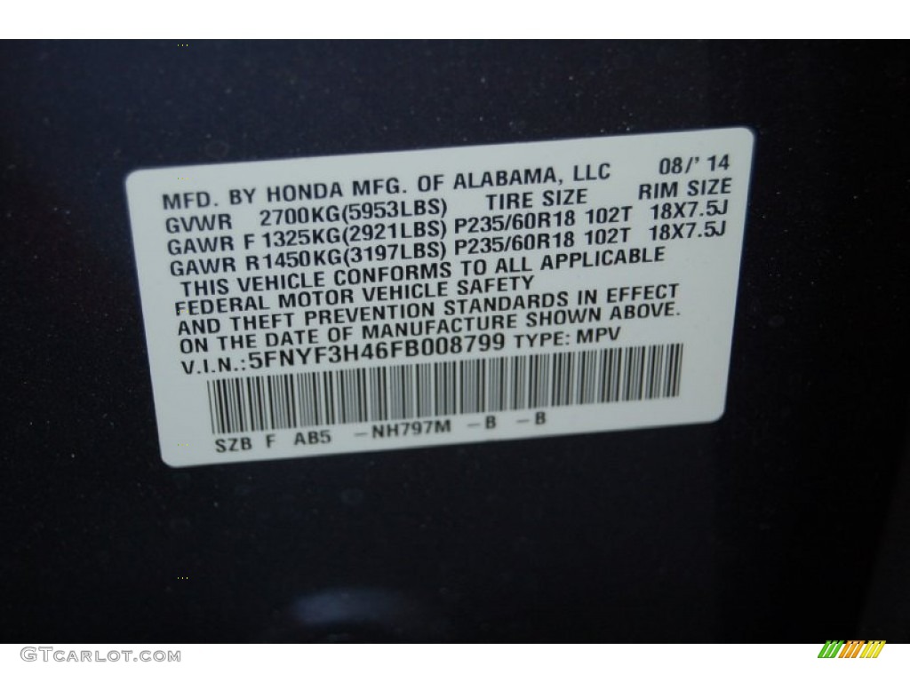 2015 Pilot EX - Modern Steel Metallic / Gray photo #31