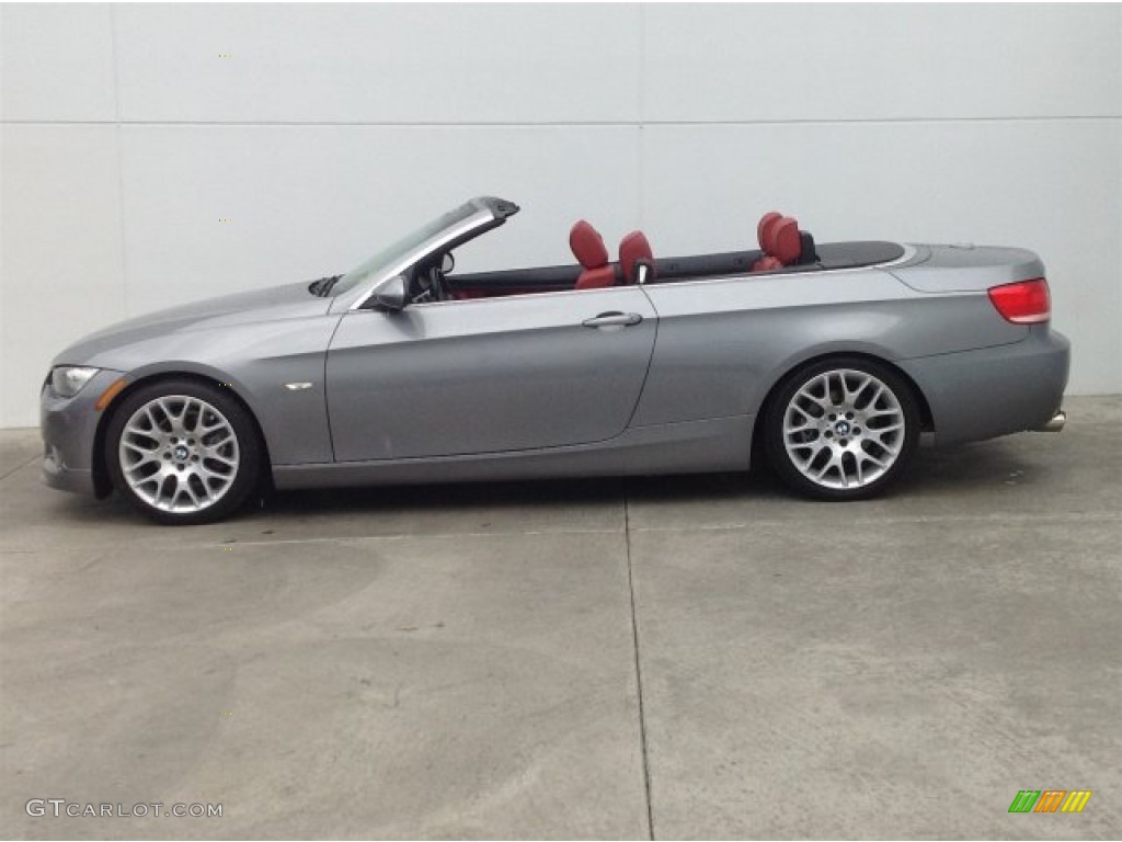 2007 3 Series 328i Convertible - Space Gray Metallic / Coral Red/Black photo #6