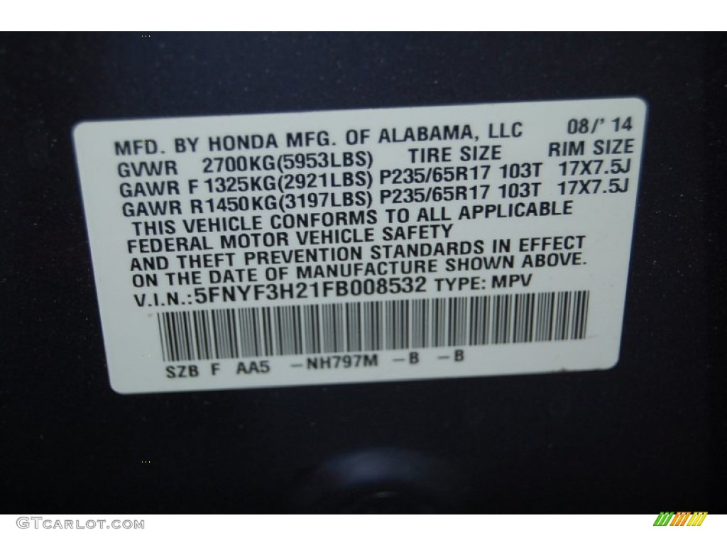 2015 Pilot LX - Modern Steel Metallic / Gray photo #30