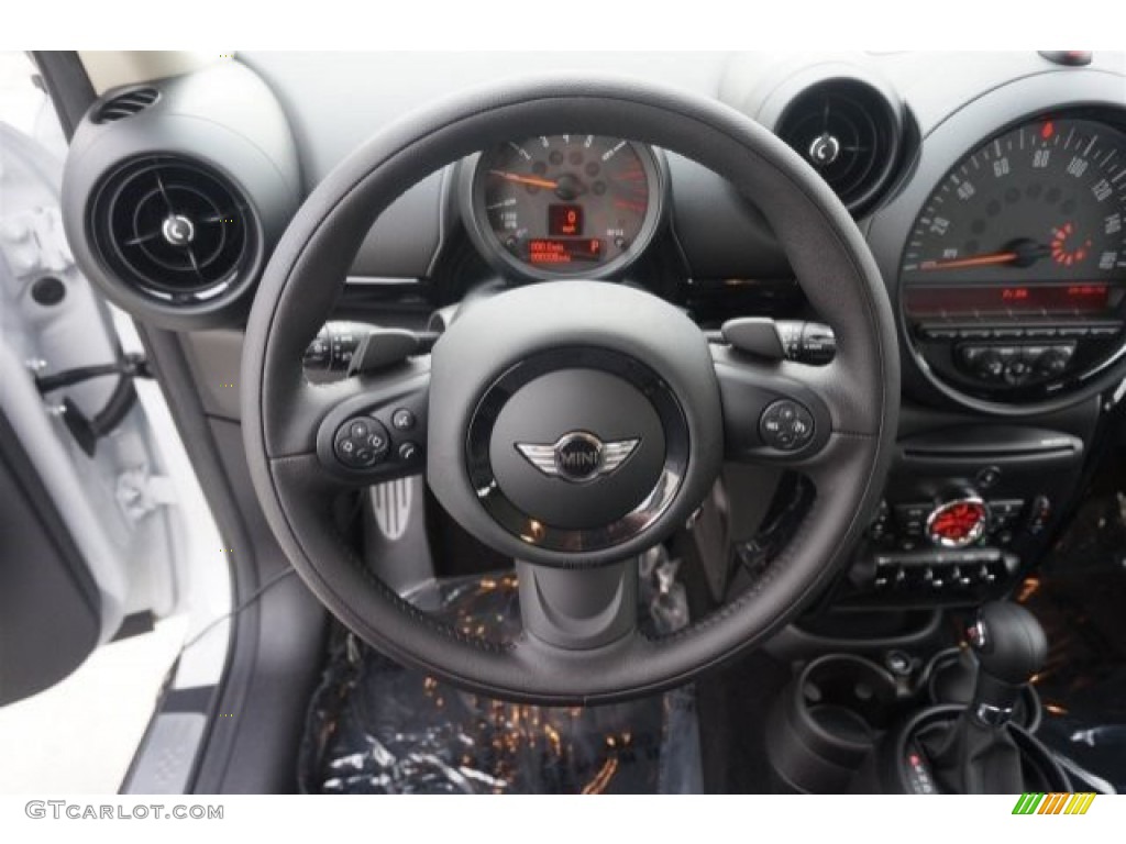 2015 Mini Countryman Cooper S Carbon Black Steering Wheel Photo #97145549