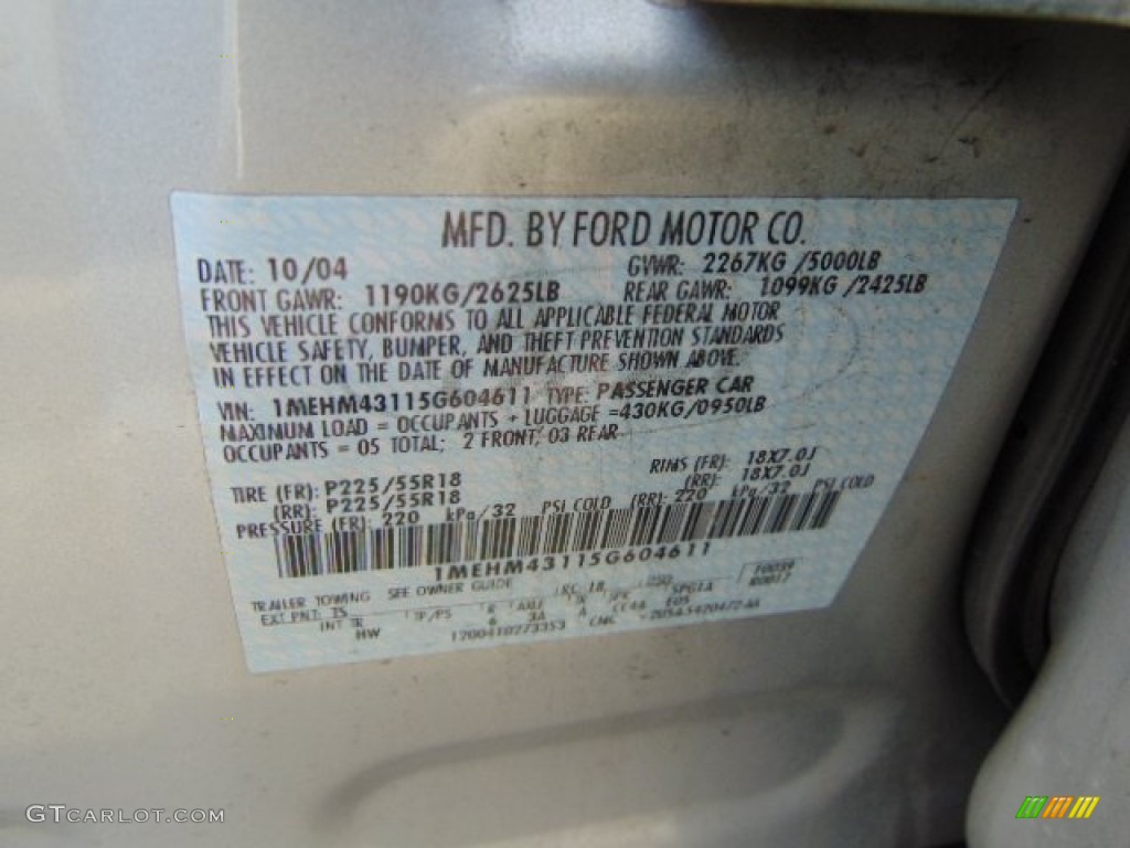 2005 Montego Premier AWD - Silver Frost Metallic / Charcoal Black photo #19