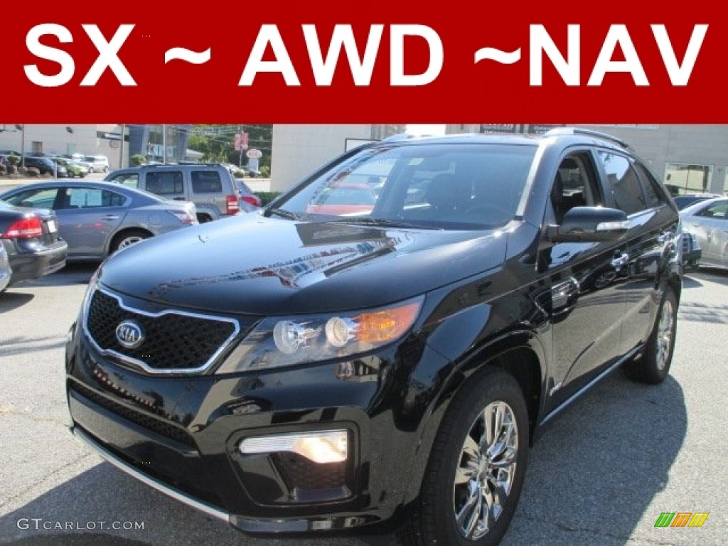 2011 Sorento SX V6 AWD - Ebony Black / Black photo #1