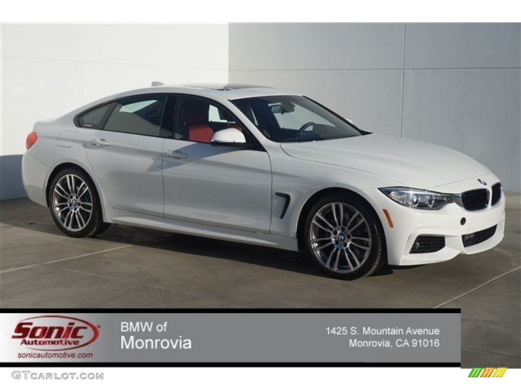 2015 4 Series 428i Gran Coupe - Alpine White / Coral Red/Black Highlight photo #1