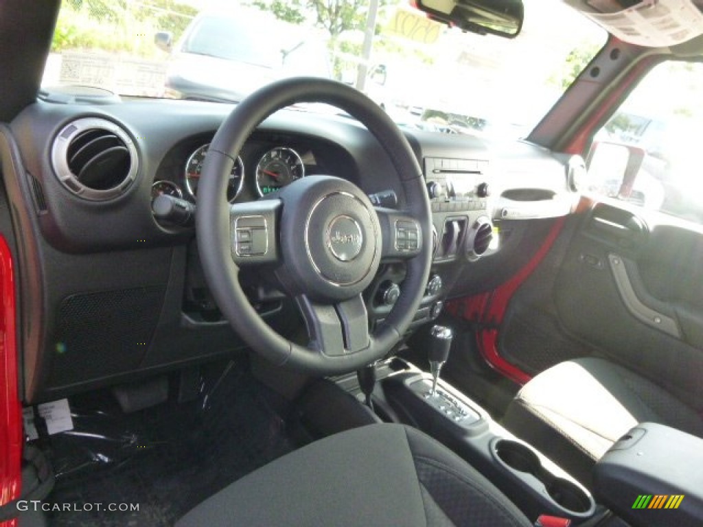 Black Interior 2015 Jeep Wrangler Sport S 4x4 Photo #97164038