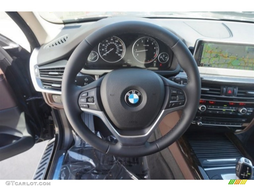 2015 BMW X5 sDrive35i Mocha Steering Wheel Photo #97164290