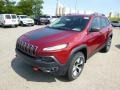 Deep Cherry Red Crystal Pearl 2015 Jeep Cherokee Trailhawk 4x4 Exterior