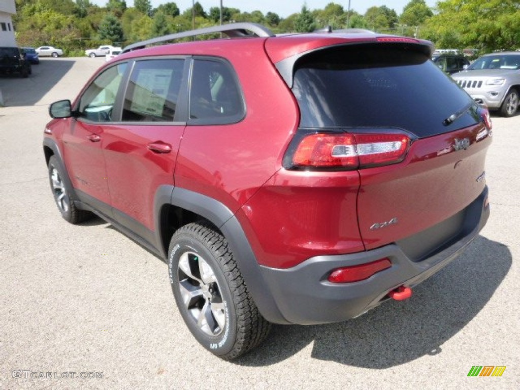 Deep Cherry Red Crystal Pearl 2015 Jeep Cherokee Trailhawk 4x4 Exterior Photo #97165358