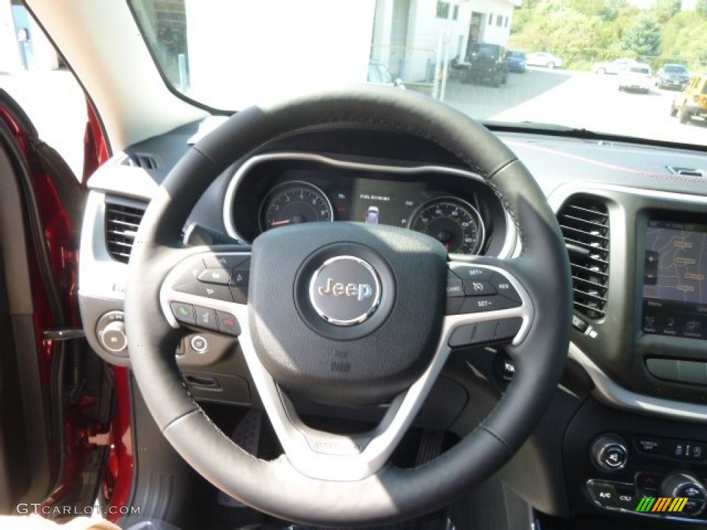 2015 Jeep Cherokee Trailhawk 4x4 Trailhawk Black Steering Wheel Photo #97165607
