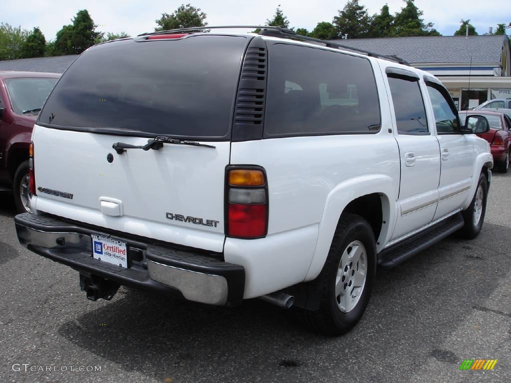 2005 Suburban 1500 LT 4x4 - Summit White / Tan/Neutral photo #4