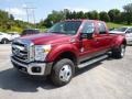 2015 Ruby Red Ford F350 Super Duty Lariat Crew Cab 4x4 DRW  photo #4