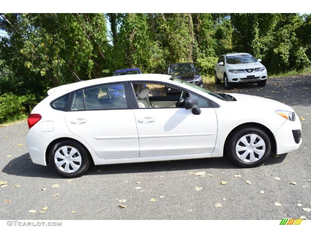 2012 Impreza 2.0i 5 Door - Satin White Pearl / Ivory photo #4