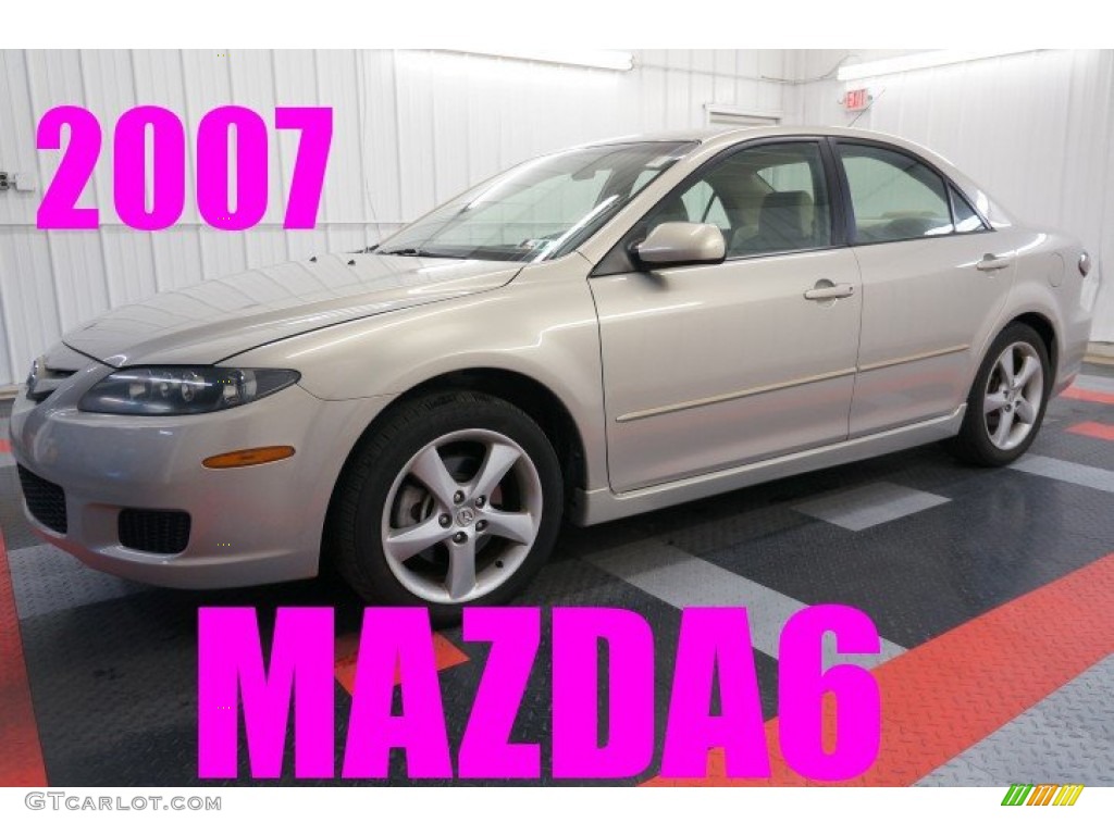 2007 MAZDA6 i Sport Sedan - Smokestone / Beige photo #1