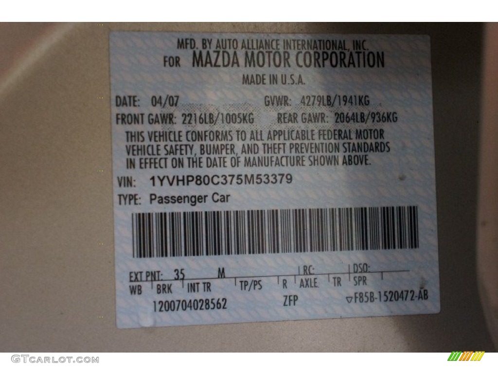 2007 MAZDA6 i Sport Sedan - Smokestone / Beige photo #14
