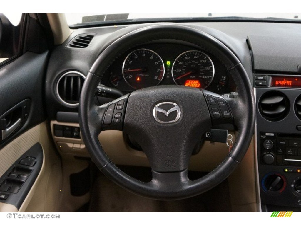 2007 MAZDA6 i Sport Sedan - Smokestone / Beige photo #24