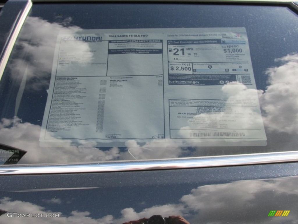 2014 Hyundai Santa Fe GLS Window Sticker Photo #97180676