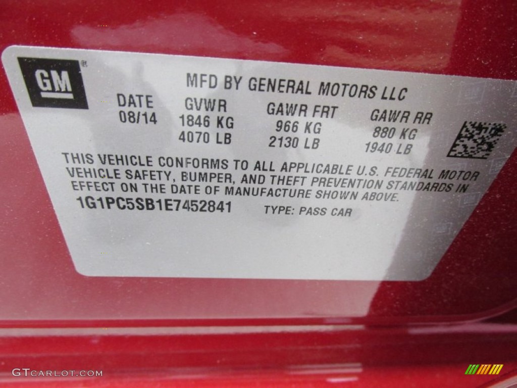 2014 Cruze LT - Red Hot / Medium Titanium photo #19