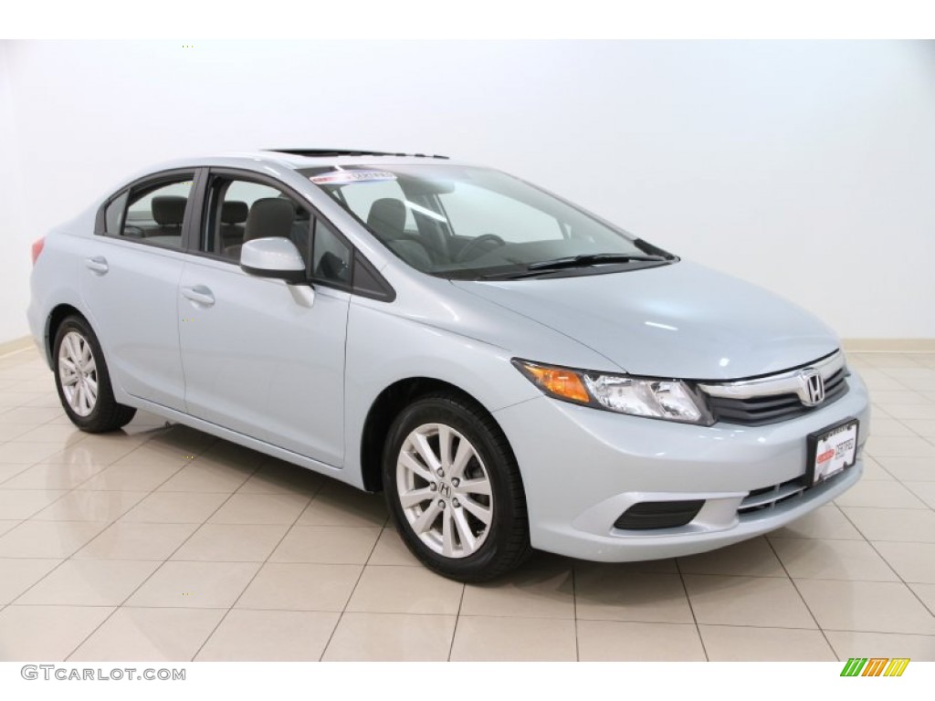 2012 Civic EX-L Sedan - Cool Mist Metallic / Gray photo #1