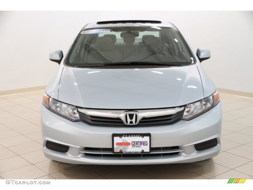 2012 Civic EX-L Sedan - Cool Mist Metallic / Gray photo #2