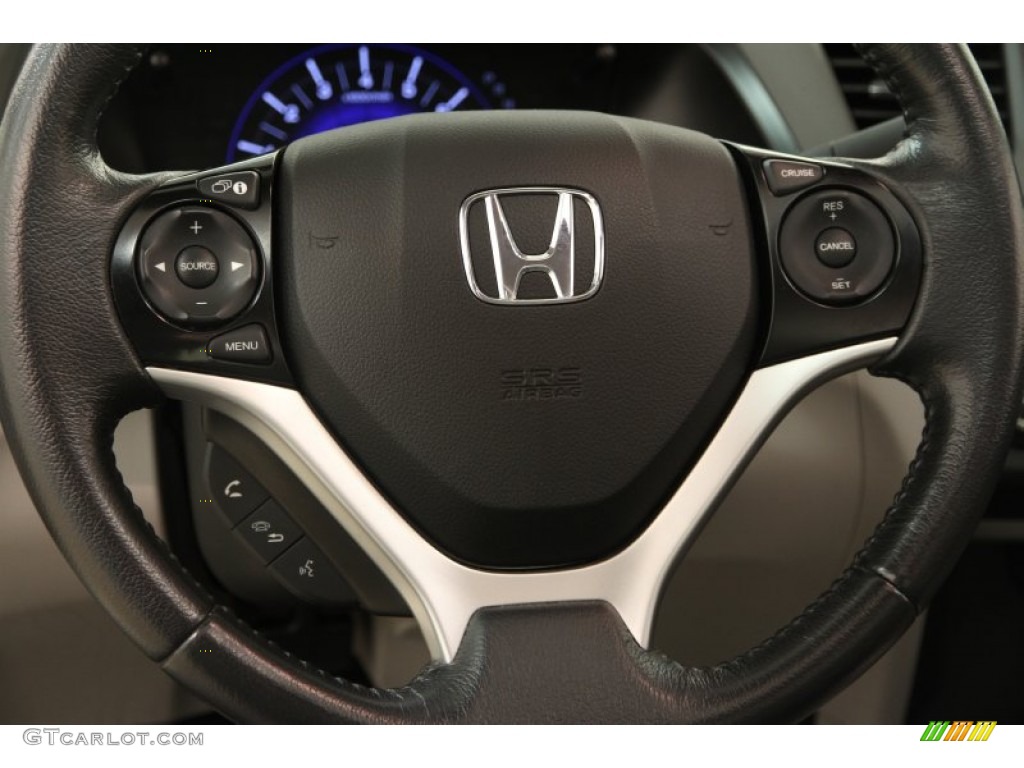 2012 Civic EX-L Sedan - Cool Mist Metallic / Gray photo #6