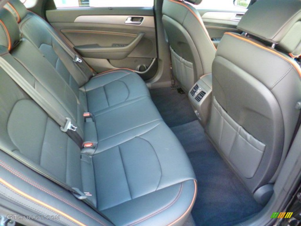 Black/Orange Interior 2015 Hyundai Sonata Sport 2.0T Photo #97182446