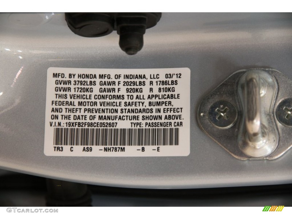 2012 Civic EX-L Sedan - Cool Mist Metallic / Gray photo #22