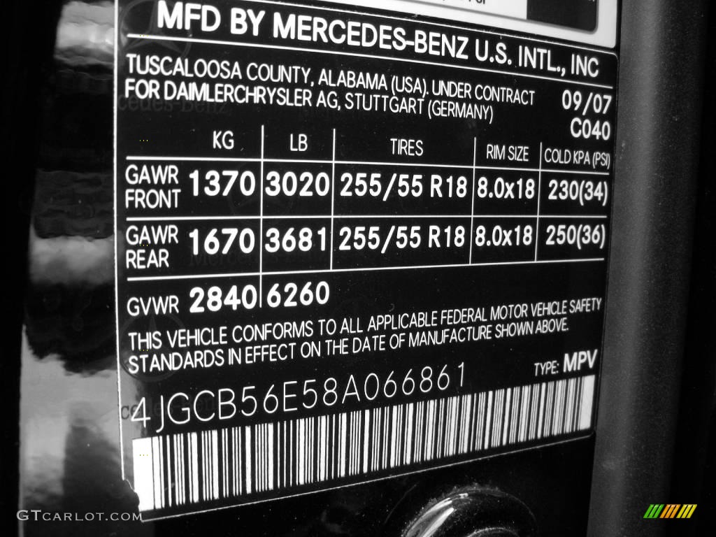 2008 R Color Code 040 for Black Photo #9718448