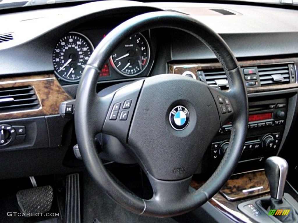 2006 BMW 3 Series 325i Sedan Terra/Black Dakota Leather Steering Wheel Photo #97187546