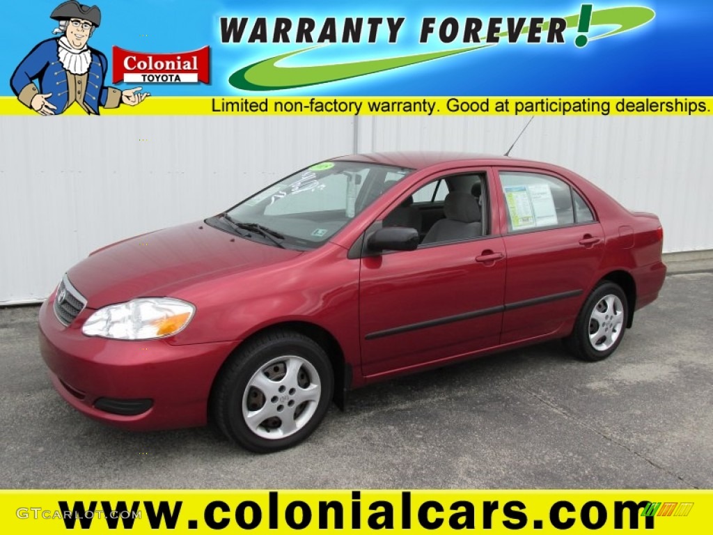 2005 Corolla CE - Impulse Red / Light Gray photo #1