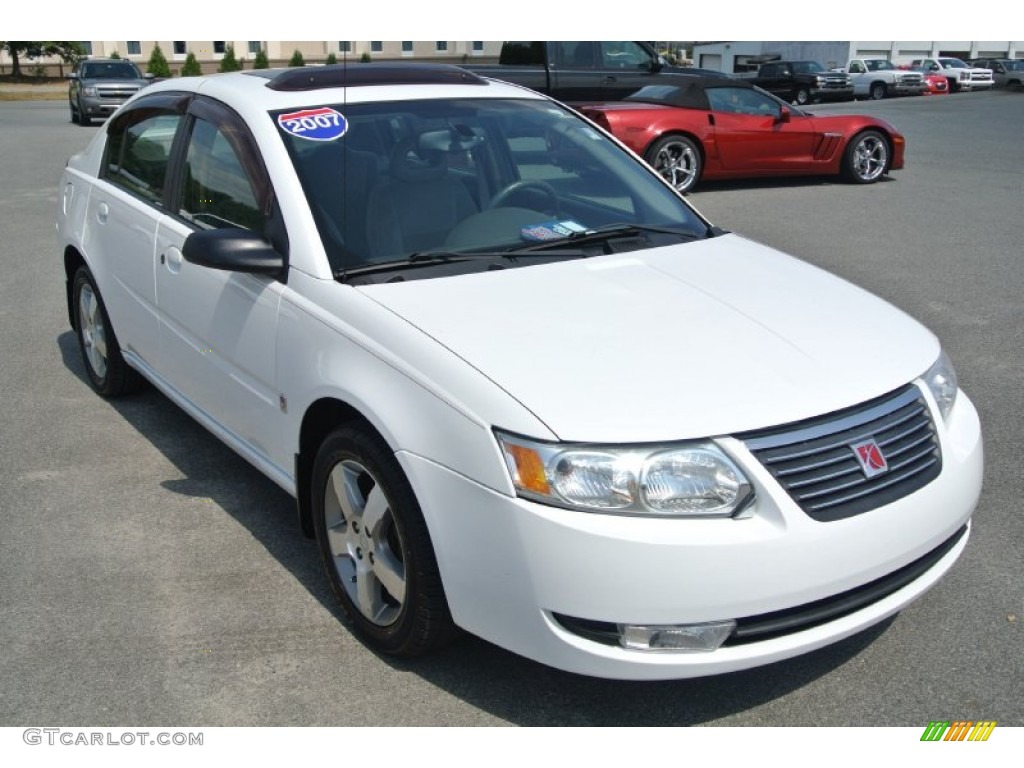 2007 ION 3 Sedan - Polar White / Gray photo #1