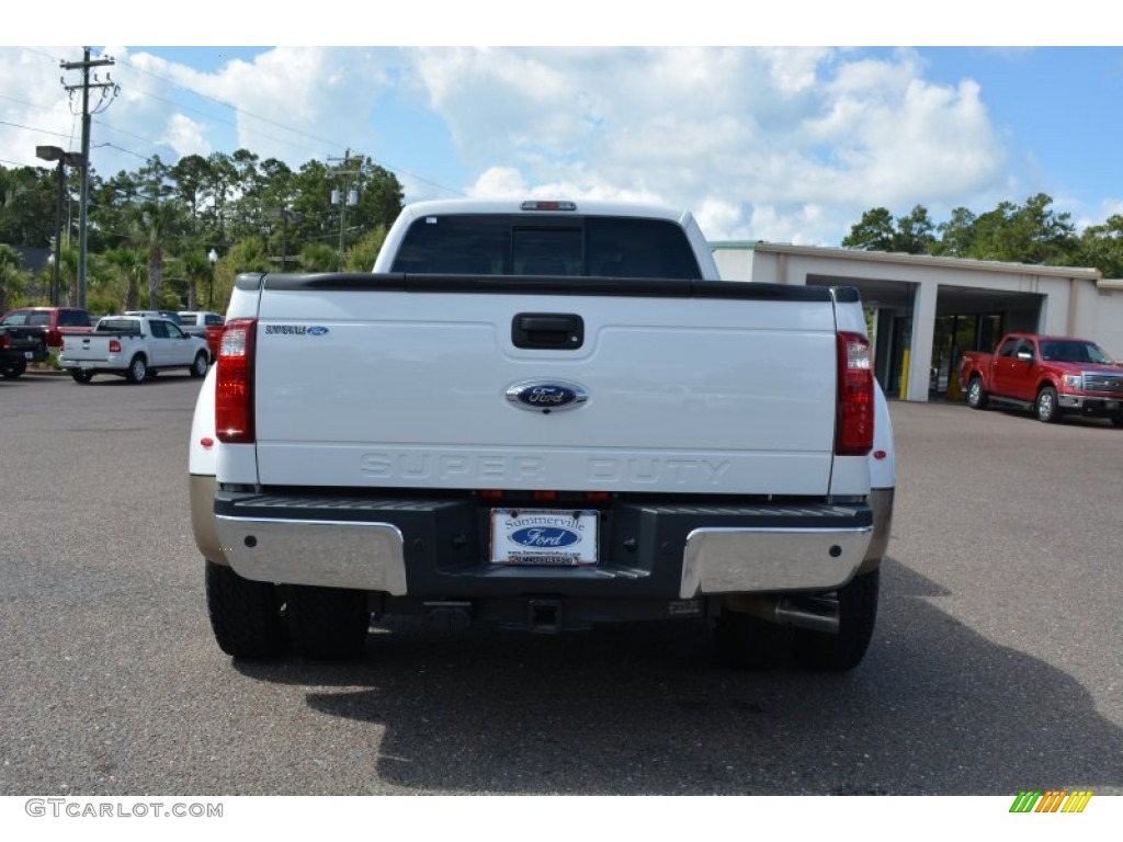 2014 F350 Super Duty Lariat Crew Cab 4x4 Dually - Oxford White / Adobe photo #4