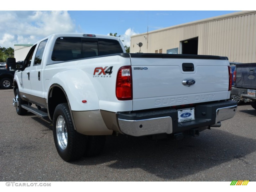 2014 F350 Super Duty Lariat Crew Cab 4x4 Dually - Oxford White / Adobe photo #5