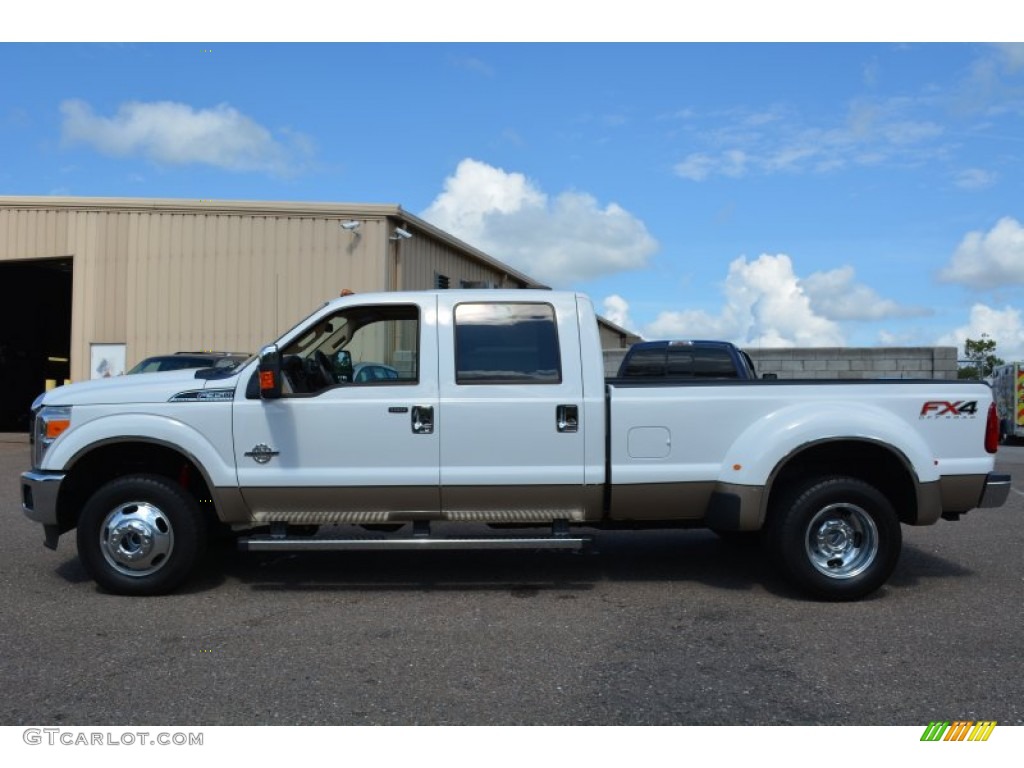 2014 F350 Super Duty Lariat Crew Cab 4x4 Dually - Oxford White / Adobe photo #6