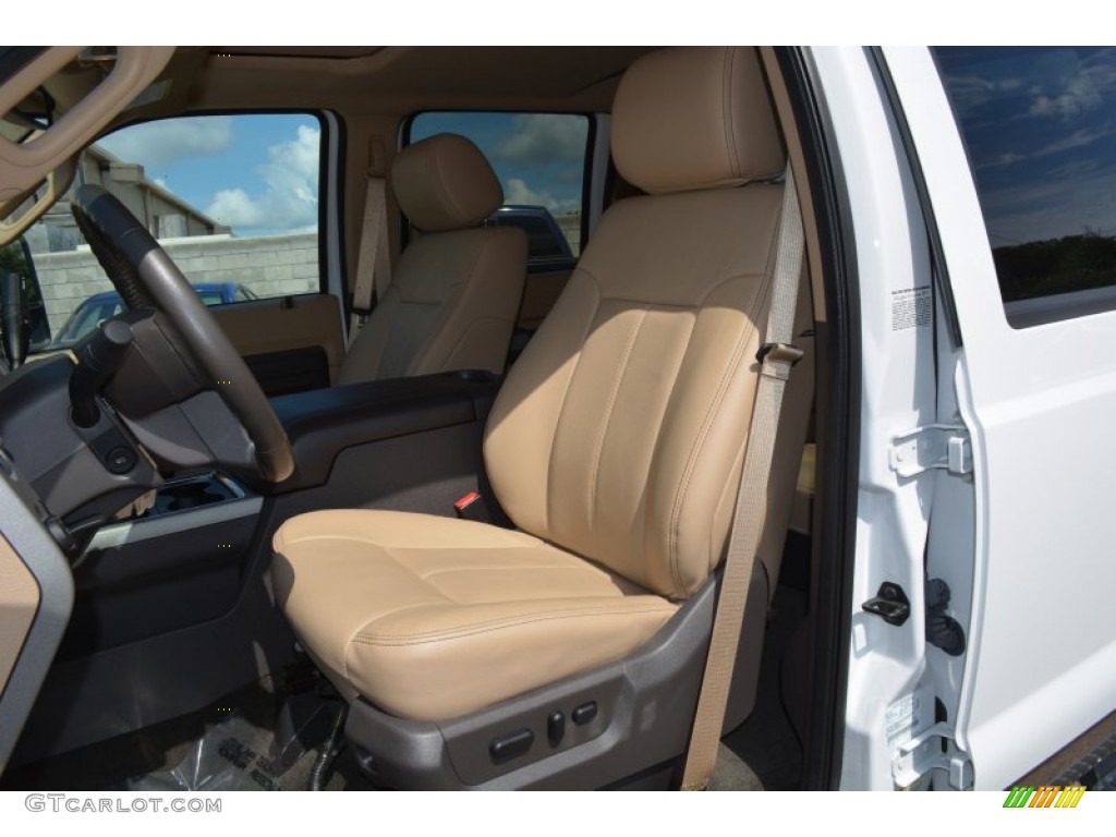 2014 F350 Super Duty Lariat Crew Cab 4x4 Dually - Oxford White / Adobe photo #19