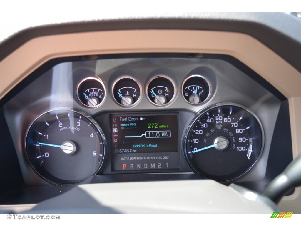 2014 F350 Super Duty Lariat Crew Cab 4x4 Dually - Oxford White / Adobe photo #21