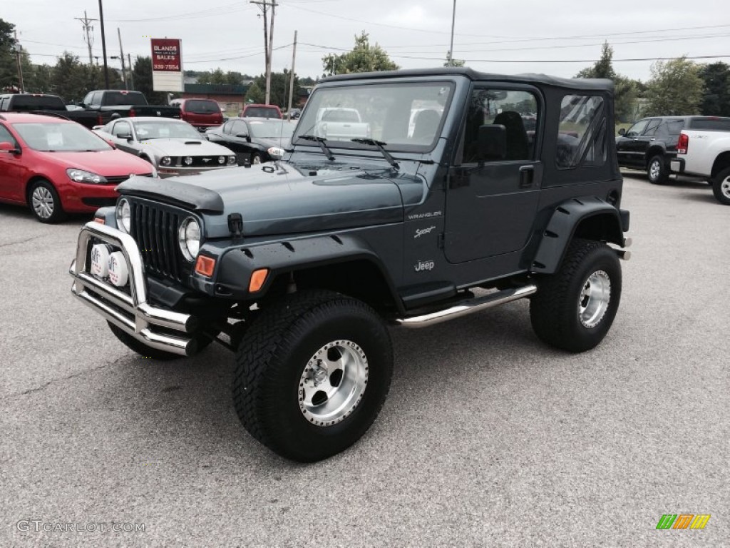 2002 Wrangler Sport 4x4 - Steel Blue Pearl / Agate Black photo #1